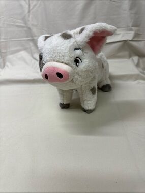 Disney Store Moana Movie Pua White Gray & Pink Pig Plush Standing 10"L x 8"H